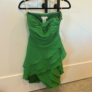 Sleeveless green mini dress